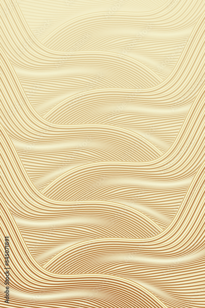 Poster 3d render waveform flowing gold abstract lines textured background texture