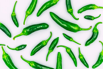 Jalapeno peppers on white background