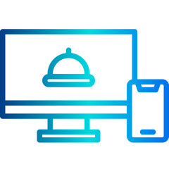 Online order gradient line icon