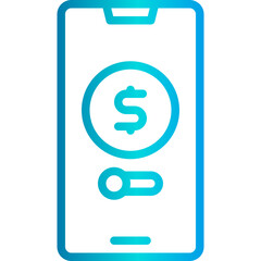 Online payment gradient line icon