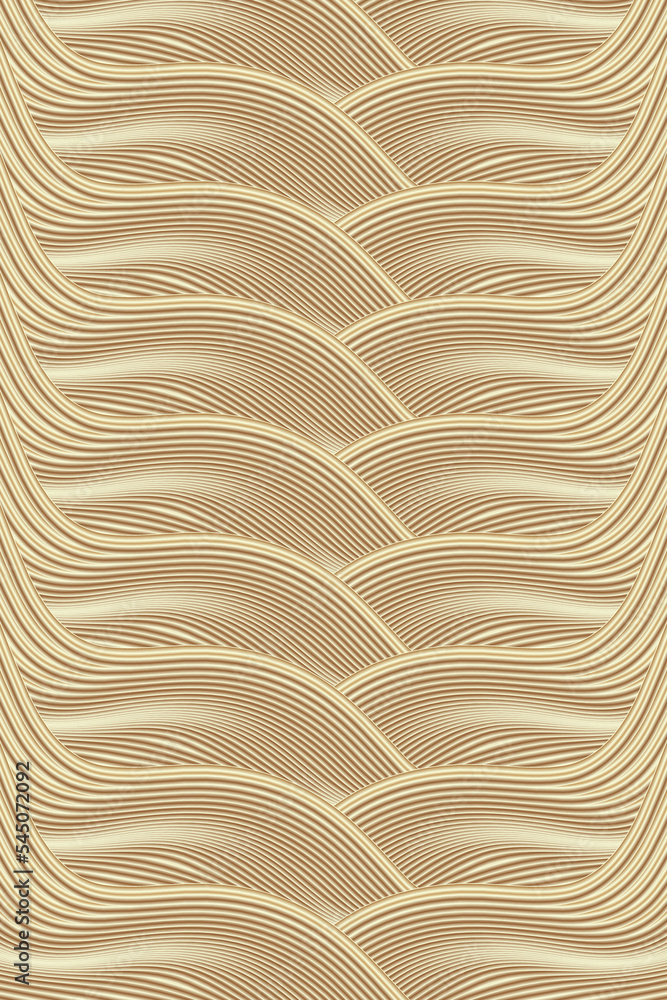 Poster 3d render waveform flowing gold abstract lines textured background texture