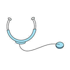 Doctor's stethoscope color illustration.