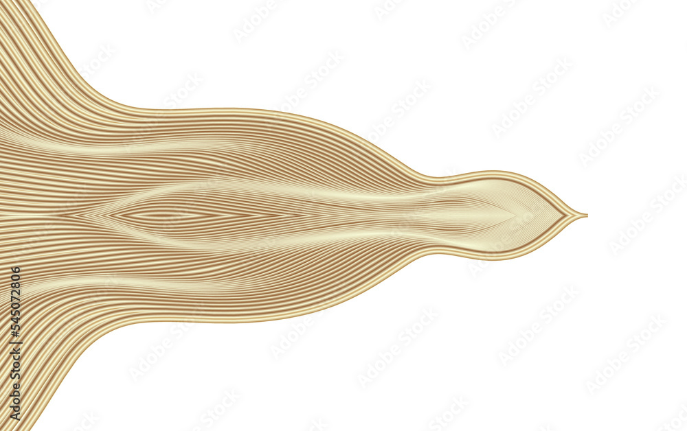 Poster 3D render waveform flowing gold abstract lines texture graphics