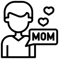 son line icon,linear,outline,graphic,illustration