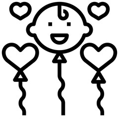 balloon line icon,linear,outline,graphic,illustration