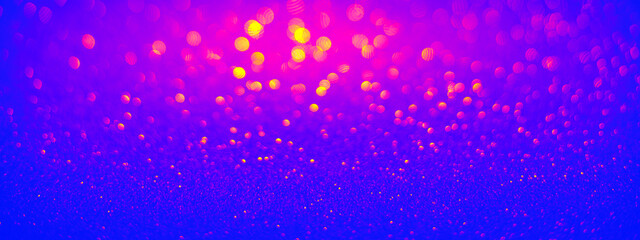 Red and blue glitter texture with bokeh lights glowing in the dark