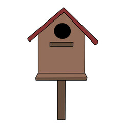 little chicken cage color illustration