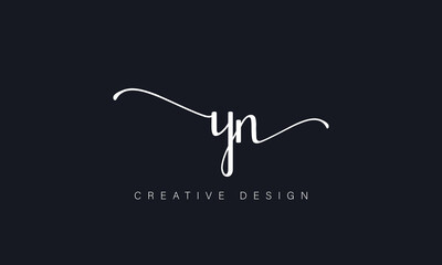 Fototapeta YN logo design. YN handwriting initial logo design vector. obraz