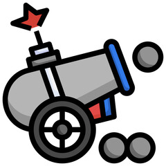 cannon line icon,linear,outline,graphic,illustration