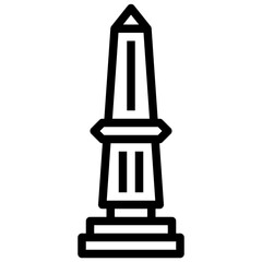 obelisk line icon,linear,outline,graphic,illustration