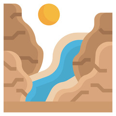 grand canyon flat icon,linear,outline,graphic,illustration