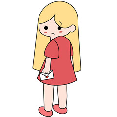 love letter pencil color illustration