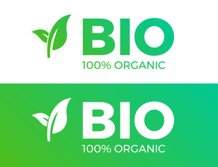 Bio 100% Organic Vector Label