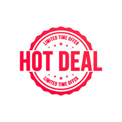 Obraz premium Hot Deal Limited Time Offer Shopping Vector Label 