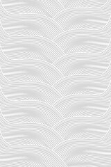 3D rendering of white corrugated abstract line texture texture background