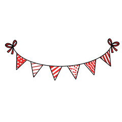 Birthday flag pencil color illustration