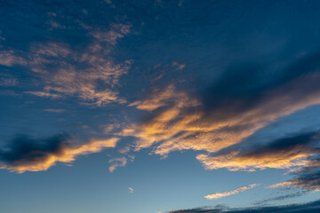 Fototapeta premium beautiful background from colorful clouds in the evening sky