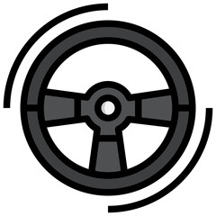 Obraz premium steering wheel line icon,linear,outline,graphic,illustration