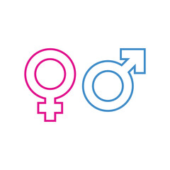 Gender Icon pink and blue symbol, Male and female symbol for your web site design, logo, app, UI.