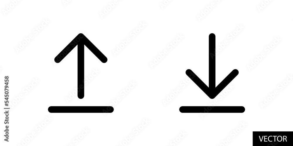 Aufkleber upload and download button vector icons in line style design for website design, app, ui, isolated o