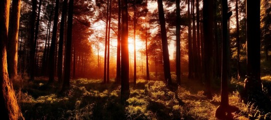 The sun thru the forest