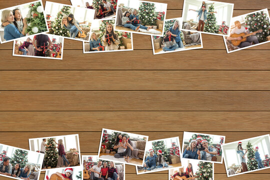 collage of Christmas pictures. Seasons. Holidays.