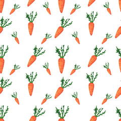 Seamless vegetable New Year's pattern on a white carrot background