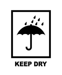 Keep dry umbrella delivery packaging symbol isolated PNG