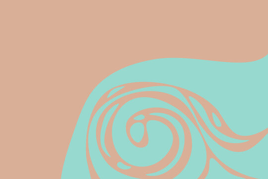 creative blue waves on light pastel brown background with free space