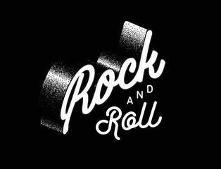 Rock and roll lettering. Rock phrase - vector illustration - 545085808