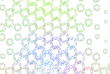 Light multicolor, rainbow vector background with bubbles.