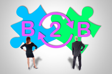 B2b concept watched by business people