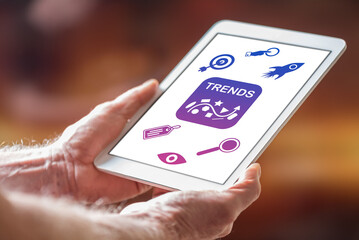 Trends concept on a tablet