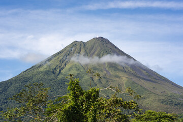 Naklejka na ściany i meble Closeup of top of Arenal Vulcano in Costa Rica.