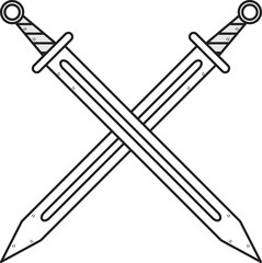 Sword. Knight's weapon. Image for graphics.