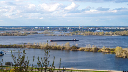 transportation ship on volga river
