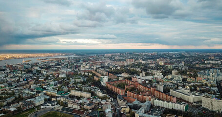 Aerial views of Nozhny Novgorod city