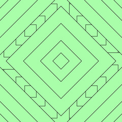 Vector geometrical seamless pattern on green background for wrapping, printing, textile