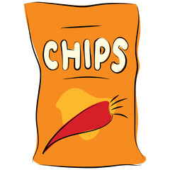 Potato Chips Hand Drawn Vector Icon