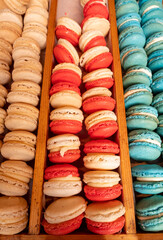 Trays Of Colourfil Macarons On Sale At Bath Christmas Market