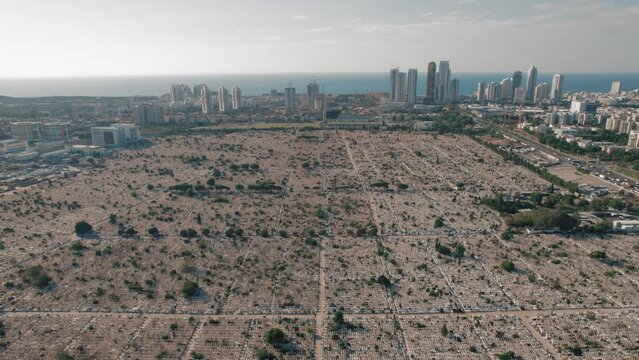 Southern Tel-Aviv Cemetery - The biggest in Israel - pull out in high altitude #011