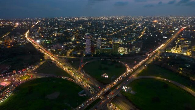 Africa Ghana Accra City Hyperlapse at Night
