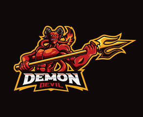Red devil mascot logo design