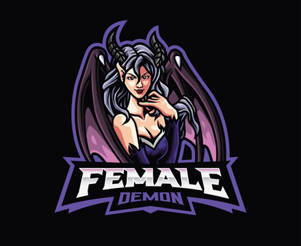 Female Devil Mascot Logo Design