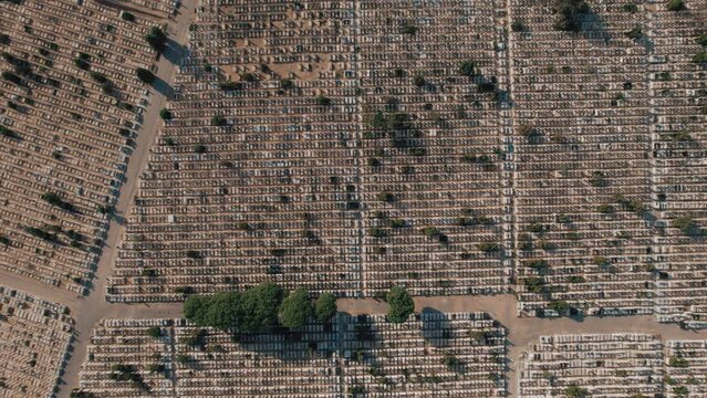 Southern Tel-Aviv Cemetery - The biggest in Israel - top down high altitude #009