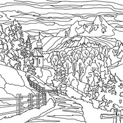 Fototapeta premium landscape with trees