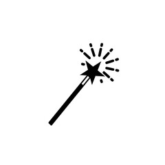 Magic wand icon vector logo design template
