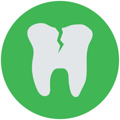 Cracked Tooth Vector Illustration