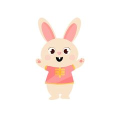 Happy Chinese new year 2023 year of the cute rabbit, Asian elements with on background.