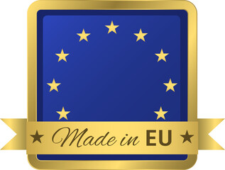 Made in EU golden label. Png and Jpeg files